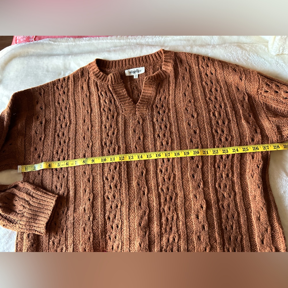 Haptics by holy harper woman sweater color brown size 1X - Picture 3 of 5